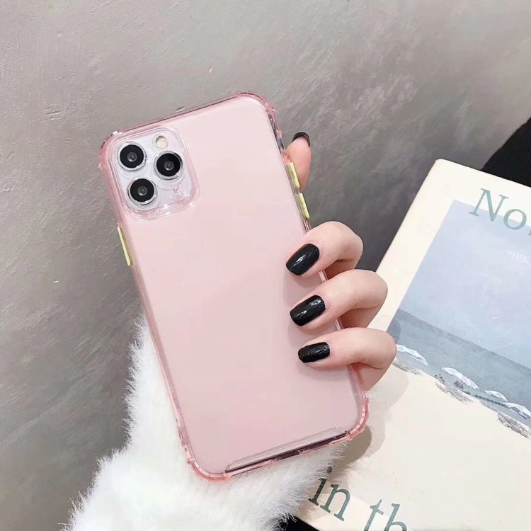 

For iPhone 11 Pro Max Shockproof TPU Transparent Protective Case(Pink)