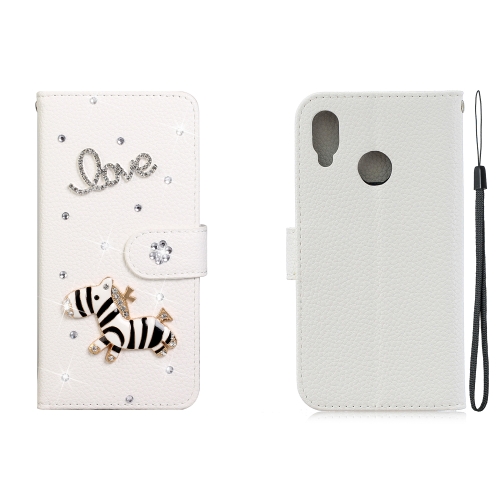 

For Huawei P20 Lite Horizontal Flip Solid Color Rhinestones Leather Case with Card Slot & Wallet & Holder(Trojan)