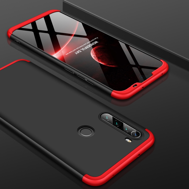 

For Xiaomi Redmi Note 8T GKK Three Stage Splicing Full Coverage PC Case(Black+Red)