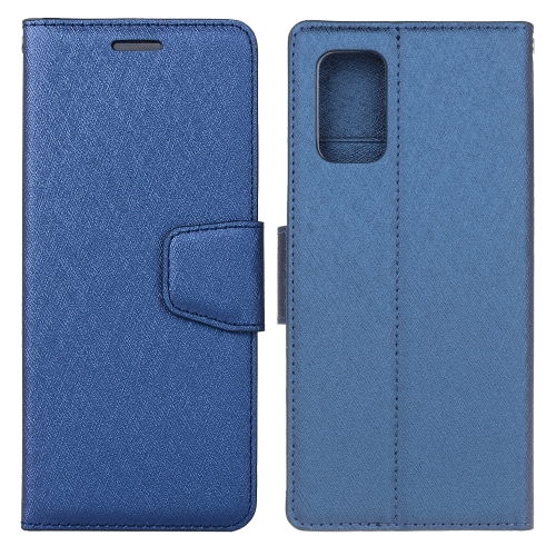 

For Galaxy A71 Silk Texture Horizontal Flip Leather Case with Holder & Card Slots & Wallet & Photo Frame(Blue)