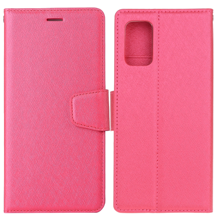 

For Galaxy A71 Silk Texture Horizontal Flip Leather Case with Holder & Card Slots & Wallet & Photo Frame(Rose Red)