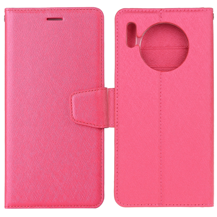

For Huawei Mate 30 Silk Texture Horizontal Flip Leather Case with Holder & Card Slots & Wallet & Photo Frame(Rose Red)