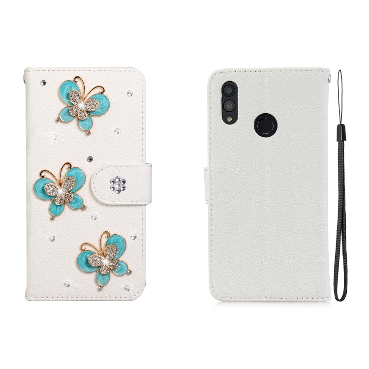 

For Huawei P smart Z Horizontal Flip Solid Color Rhinestones Leather Case with Card Slot & Wallet & Holder(Three Butterflies)