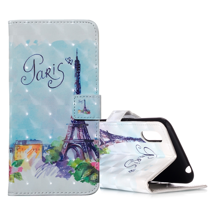 

For Galaxy A01 3D Pattern Magnetic Suction Horizontal Flip Leather Case with Holder & Card Slots & Wallet & Photo Holder(Iron Tower)