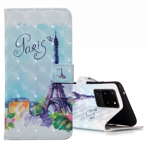 

For Galaxy S20 Ultra 3D Pattern Magnetic Suction Horizontal Flip Leather Case with Holder & Card Slots & Wallet & Photo Holder(Iron Tower)