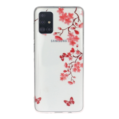 

For Galaxy A51 Transparent TPU Mobile Phone Protective Case(Maple Leaf)