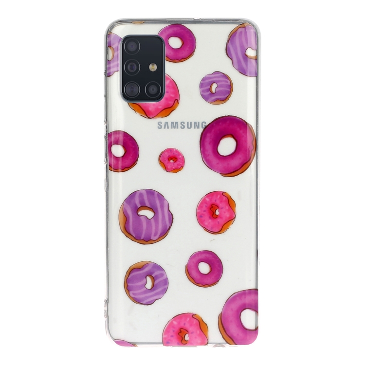 

For Galaxy A71 Transparent TPU Mobile Phone Protective Case(Donuts)