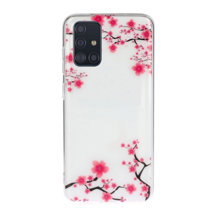 

For Galaxy A71 Transparent TPU Mobile Phone Protective Case(Plum Blossom)