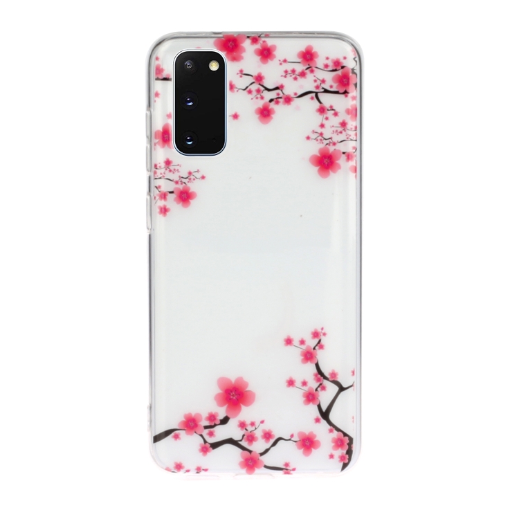

For Galaxy S20 Transparent TPU Mobile Phone Protective Case(Plum Blossom)