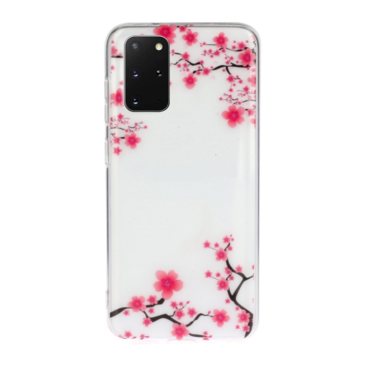 

For Galaxy S20+ Transparent TPU Mobile Phone Protective Case(Plum Blossom)