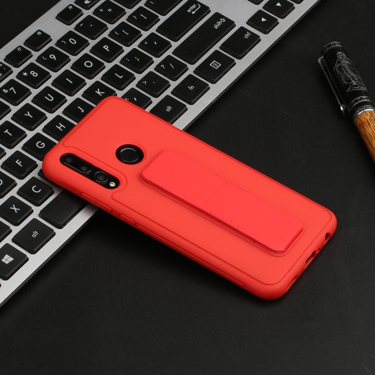 

For Huawei Y9 Prime / P smart Z Shockproof Solid Color TPU Case with Wristband(Red)