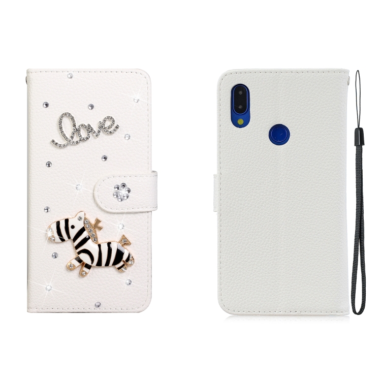 

For Huawei Y7 Horizontal Flip Solid Color Rhinestones Leather Case with Card Slot & Wallet & Holder(Trojan)