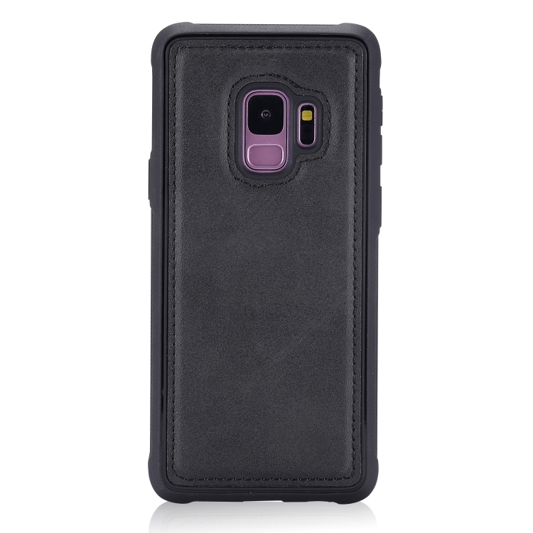 

For Galaxy S9 Magnetic Shockproof PC + TPU + PU Leather Protective Case(Black)