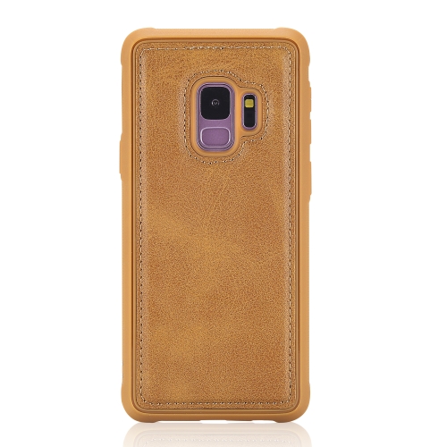 

For Galaxy S9 Magnetic Shockproof PC + TPU + PU Leather Protective Case(Brown)