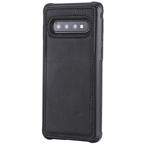 

For Galaxy S10 Magnetic Shockproof PC + TPU + PU Leather Protective Case(Black)