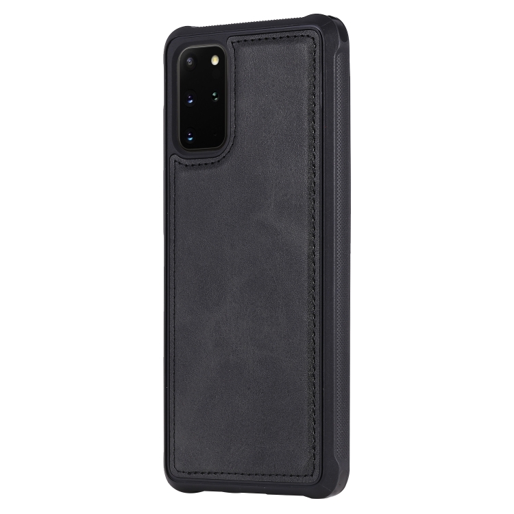 

For Galaxy S20+ Magnetic Shockproof PC + TPU + PU Leather Protective Case(Black)