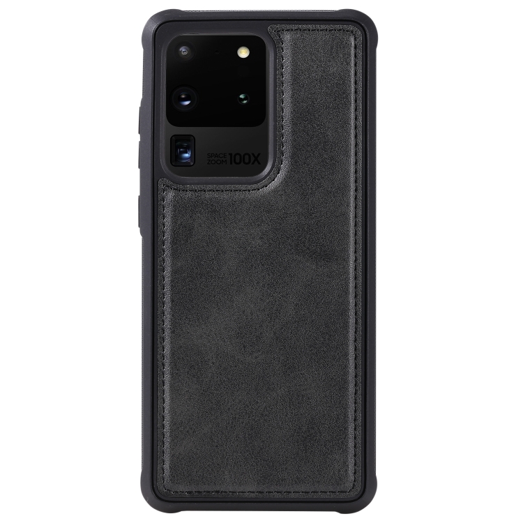 

For Galaxy S20 Ultra Magnetic Shockproof PC + TPU + PU Leather Protective Case(Black)
