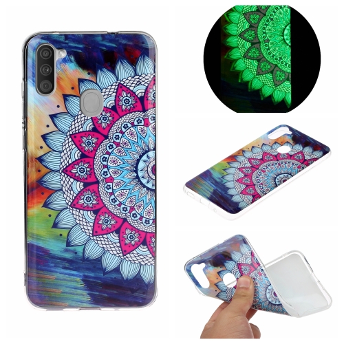 

For Galaxy A11 Luminous TPU Mobile Phone Protective Case(Half-flower)