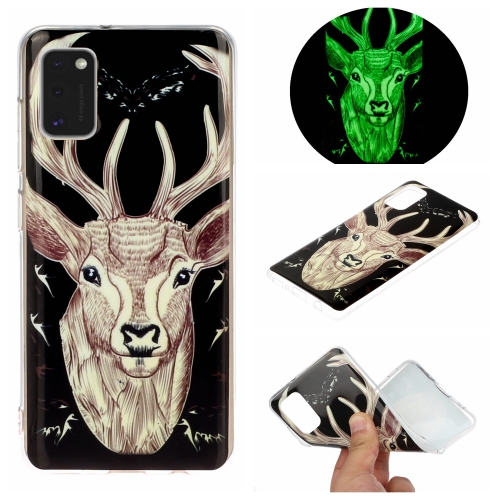 

For Galaxy A41 Luminous TPU Mobile Phone Protective Case(Deer Head)