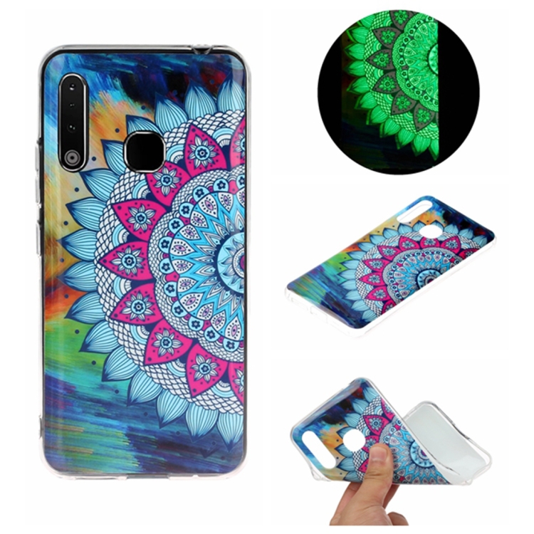 

For Galaxy A70e Luminous TPU Mobile Phone Protective Case(Half-flower)
