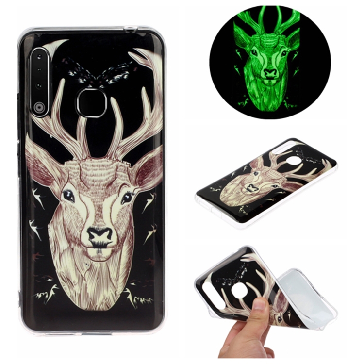 

For Galaxy A70e Luminous TPU Mobile Phone Protective Case(Deer Head)