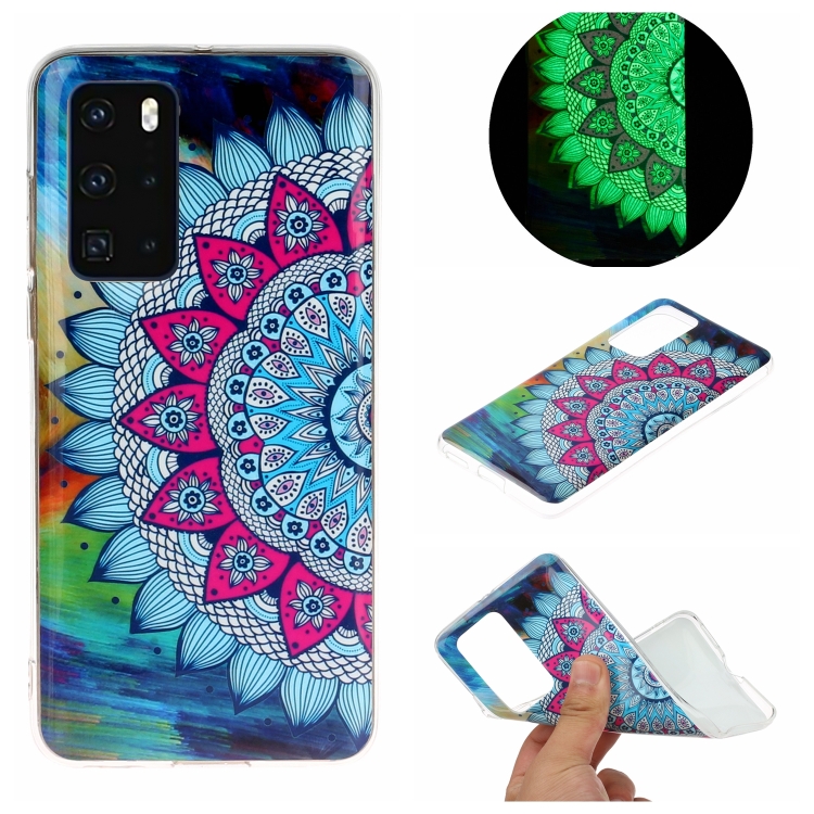 

For Huawei P40 Luminous TPU Mobile Phone Protective Case(Half-flower)