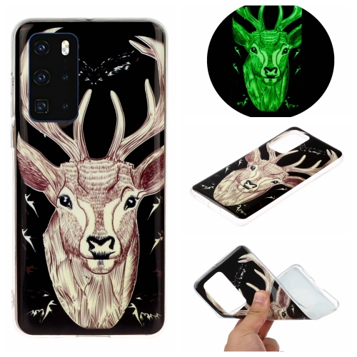 

For Huawei P40 Luminous TPU Mobile Phone Protective Case(Deer Head)