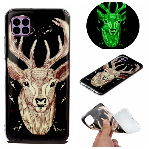 

For Huawei P40 Lite Luminous TPU Mobile Phone Protective Case(Deer Head)