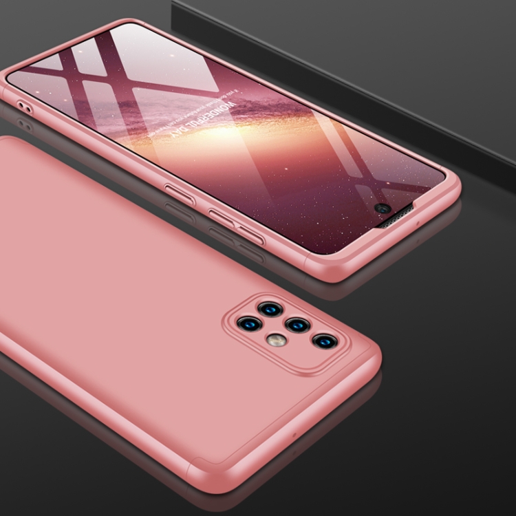 

For Galaxy A71 GKK Three Stage Splicing Full Coverage PC Case(Rose Gold)