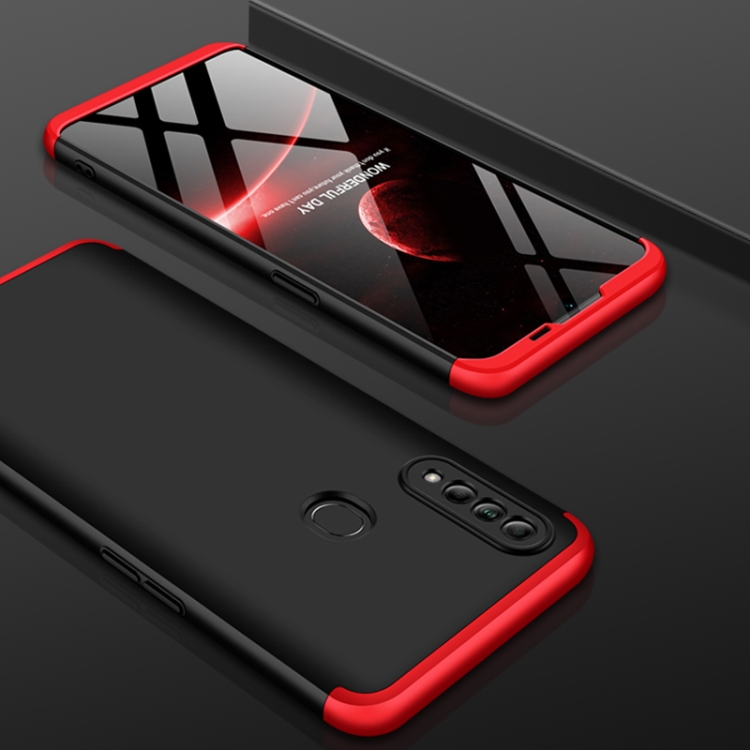 

For OPPO A31 / A8 GKK Three Stage Splicing Full Coverage PC Case(Black+Red)