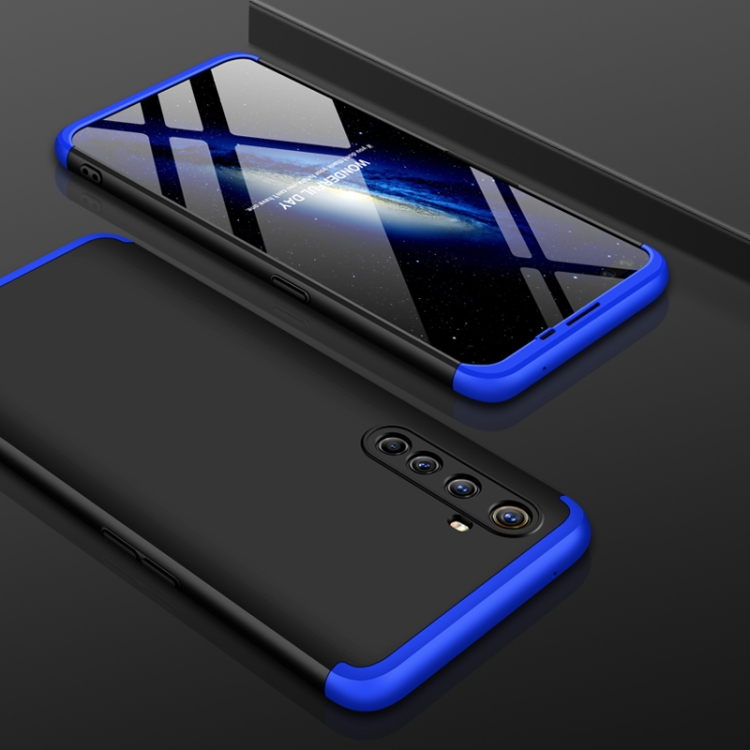 

For Realme X50 Pro 5G GKK Three Stage Splicing Full Coverage PC Case(Black+Blue)