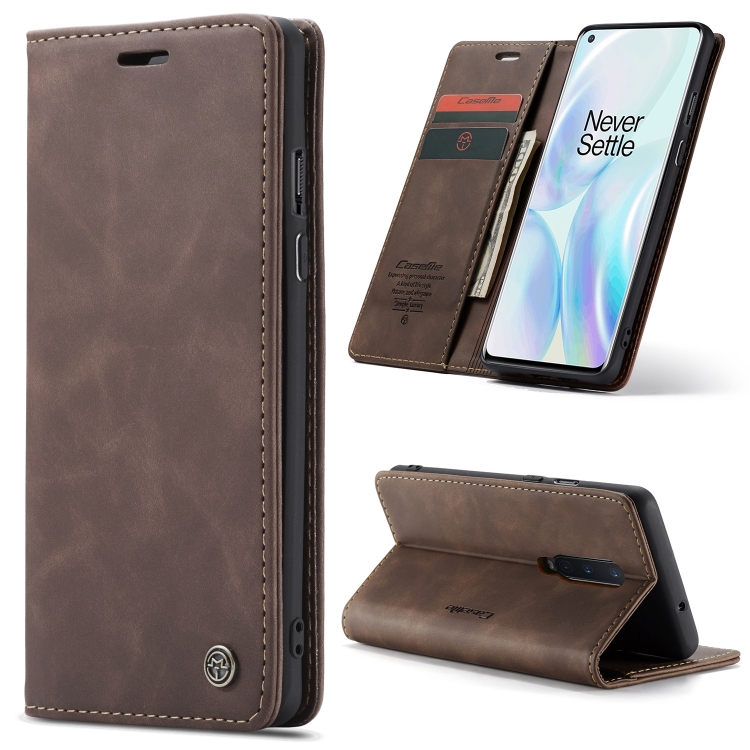 

For OnePlus 8 CaseMe Multifunctional Horizontal Flip Leather Case, with Card Slot & Holder & Wallet(Coffee)