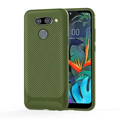 

For LG G8 ThinQ Carbon Fiber Texture Shockproof TPU Protective Case(Green)