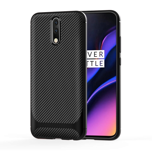 

For OnePlus 6T / OnePlus 6T 5G Carbon Fiber Texture Shockproof TPU Protective Case(Black)