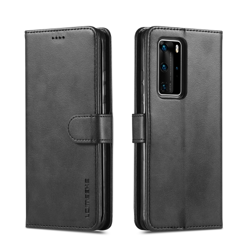 

For Huawei P40 LC.IMEEKE Calf Texture Horizontal Flip Leather Case, with Holder & Card Slots & Wallet & Photo Frame(Black)