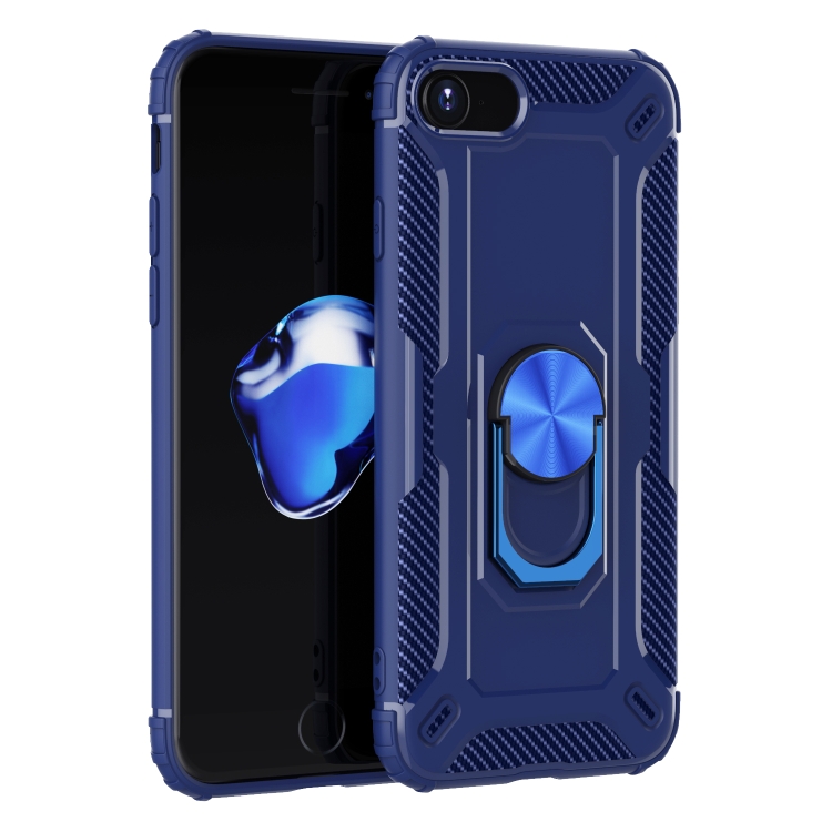 

For iPhone SE 2020 / 8 / 7 Shockproof Armor TPU Case with Ring Holder(Blue)