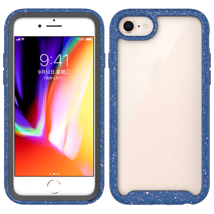 

For iPhone SE 2020 / 8 / 7 Shockproof Starry Sky PC + TPU Protective Case(Blue)