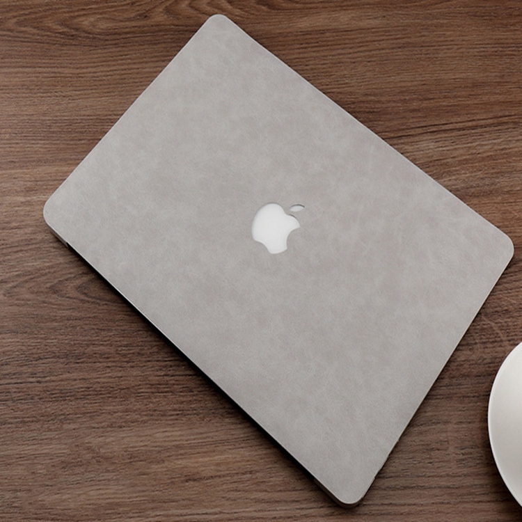 

For Macbook Pro 13.3 inch (2019) 2 in 1 PU Leather Laptop Top Shell Protective Film + Bottom Protective Film set(Light Grey)