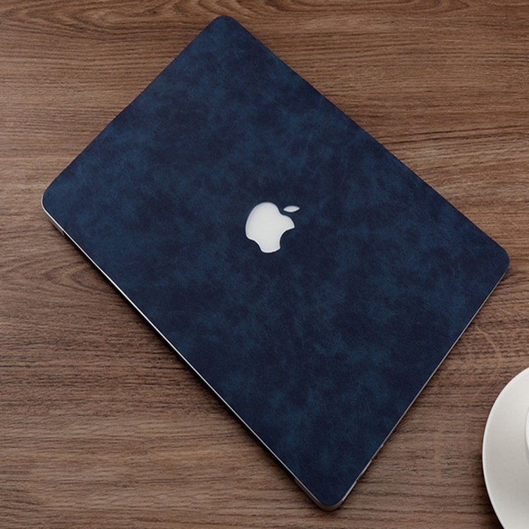 

For MacBook Pro 16 inch (2019) 2 in 1 PU Leather Laptop Top Shell Protective Film + Bottom Protective Film set(Dark Blue)