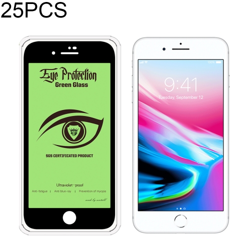 

25 PCS For iPhone 7 Plus / 8 Plus MIETUBL 9H Hardness Eye-caring Anti-glare Green Light Tempered Glass Film(Black)