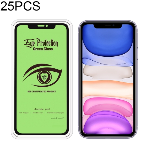 

25 PCS For iPhone 11 / XR MIETUBL 9H Hardness Eye-caring Anti-glare Green Light Tempered Glass Film
