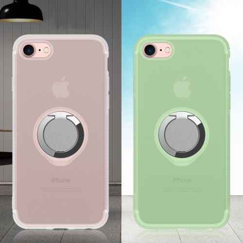 

For iPhone 7 Anti-fall TPU UV Color-changing Mobile Phone Case With Ring Stand(Light Green)