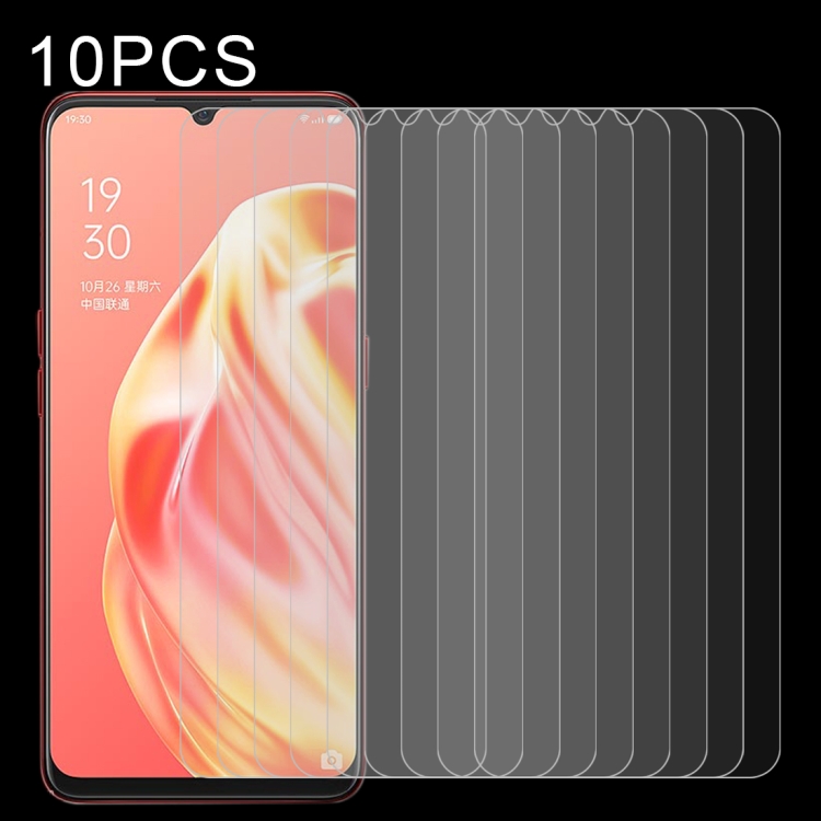 

10 PCS 0.26mm 9H Surface Hardness 2.5D Explosion-proof Tempered Glass Non-full Screen Film For OPPO A91