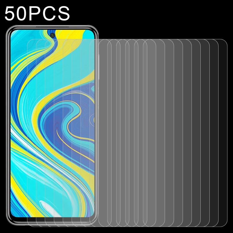 

50 PCS 0.26mm 9H Surface Hardness 2.5D Explosion-proof Tempered Glass Half Screen Film For Xiaomi Redmi Note 9 Pro