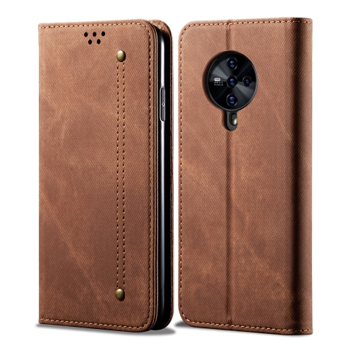 

For Vivo S6 Denim Texture Casual Style Horizontal Flip Leather Case with Holder & Card Slots & Wallet(Brown)
