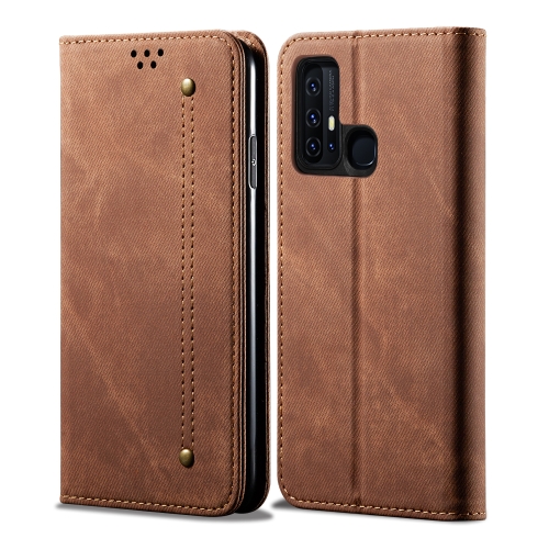 

For Vivo Z6 Denim Texture Casual Style Horizontal Flip Leather Case with Holder & Card Slots & Wallet(Brown)