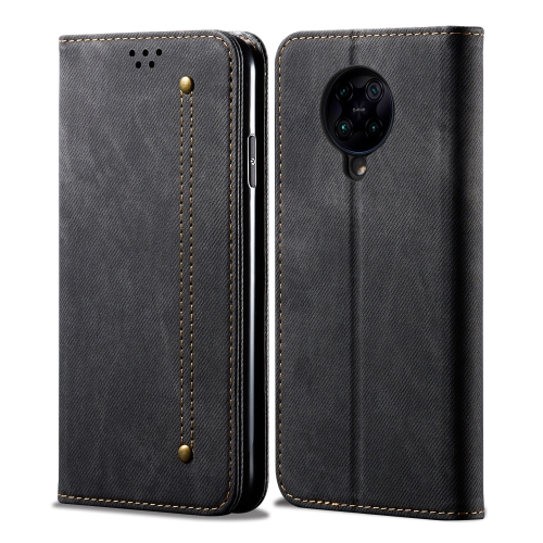 

For Xiaomi Redmi K30 Pro / POCO F2 Denim Texture Casual Style Horizontal Flip Leather Case with Holder & Card Slots & Wallet(Black)