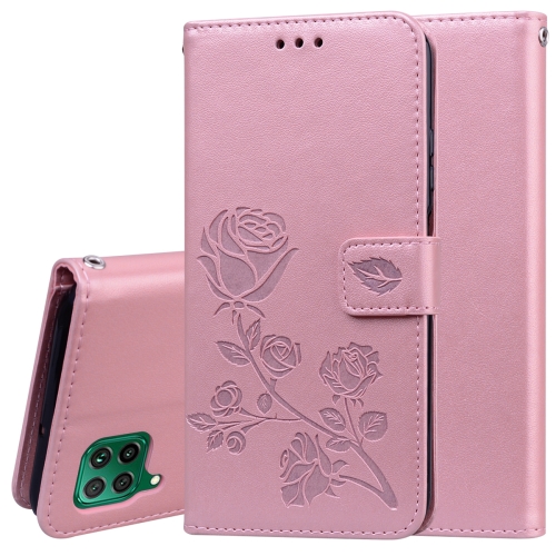 

For Huawei P40 Lite Rose Embossed Horizontal Flip PU Leather Case with Holder & Card Slots & Wallet(Rose Gold)