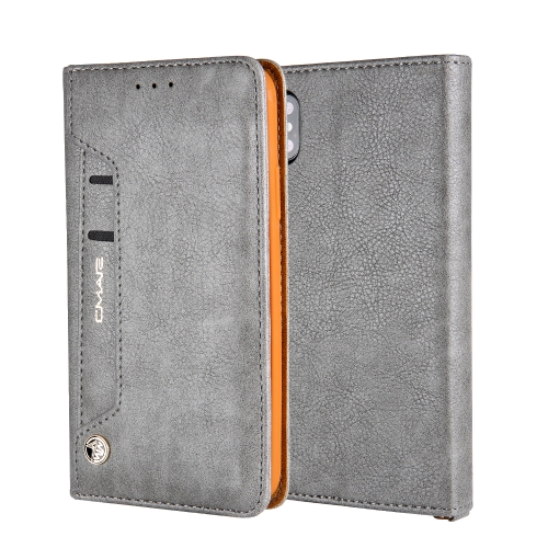 

For iPhone XS / X CMai2 Kaka Series Litchi Texture Horizontal Flip Leather Case with Holder & Card Slots(Grey)