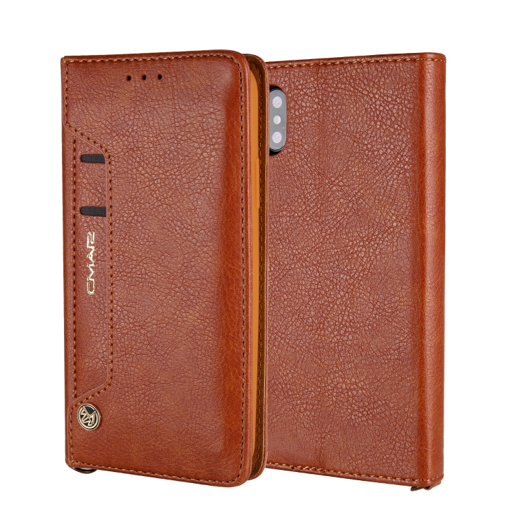 

For iPhone XS Max CMai2 Kaka Series Litchi Texture Horizontal Flip Leather Case with Holder & Card Slots(Brown)
